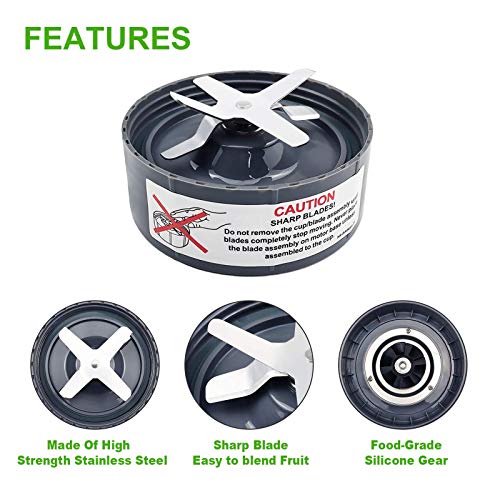 Replacement Extractor Blade, Fit for NutriBullet 600w/ 900w Pro Series Blender with Silicone Rubber Gaskets Seal Ring for NutriBullet Blender Blade Replacement Parts