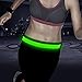 Bseen Running Belt - Waist Belt - LED Running Waist Belt USB Rechargeable Light Weight Polyester Sport Belt Adjustable Elastic Band and Buckle for Runner (Green)