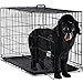 Large Dog Crate Kennel for Medium Large Dogs Metal Dog Cage Double-door Folding Travel Indoor Outdoor Puppy Playpen with Divider and Handle Plastic Tray,42 inches