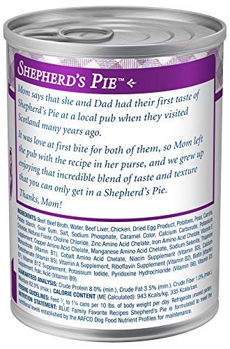 Blue Buffalo Family Favorites Natural Adult Wet Dog Food, Shepherd's Pie 12.5-oz can (Pack of 12) - //medicalbooks.filipinodoctors.org