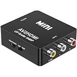 KLKE RCA to HDMI Converter 1080P Mini CVBS to HDMI Composite Video Audio Converter AV to HDMI Converter Supports NTSC PC Lapt