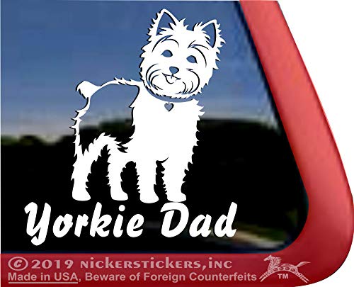 Yorkie Dad Vinyl Yorkshire Terrier Dog Window Decal Sticker
