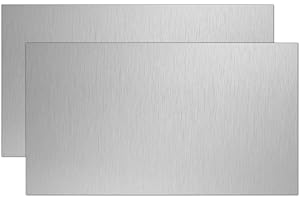 Uxney Stainless Steel Sheet,4" x 8"-24 Gauge(0.5mm) Thickness 430 Stainless Steel Metal Plates for DIY, Jewelry, Electrical, Repair, Industrial(2 Pac