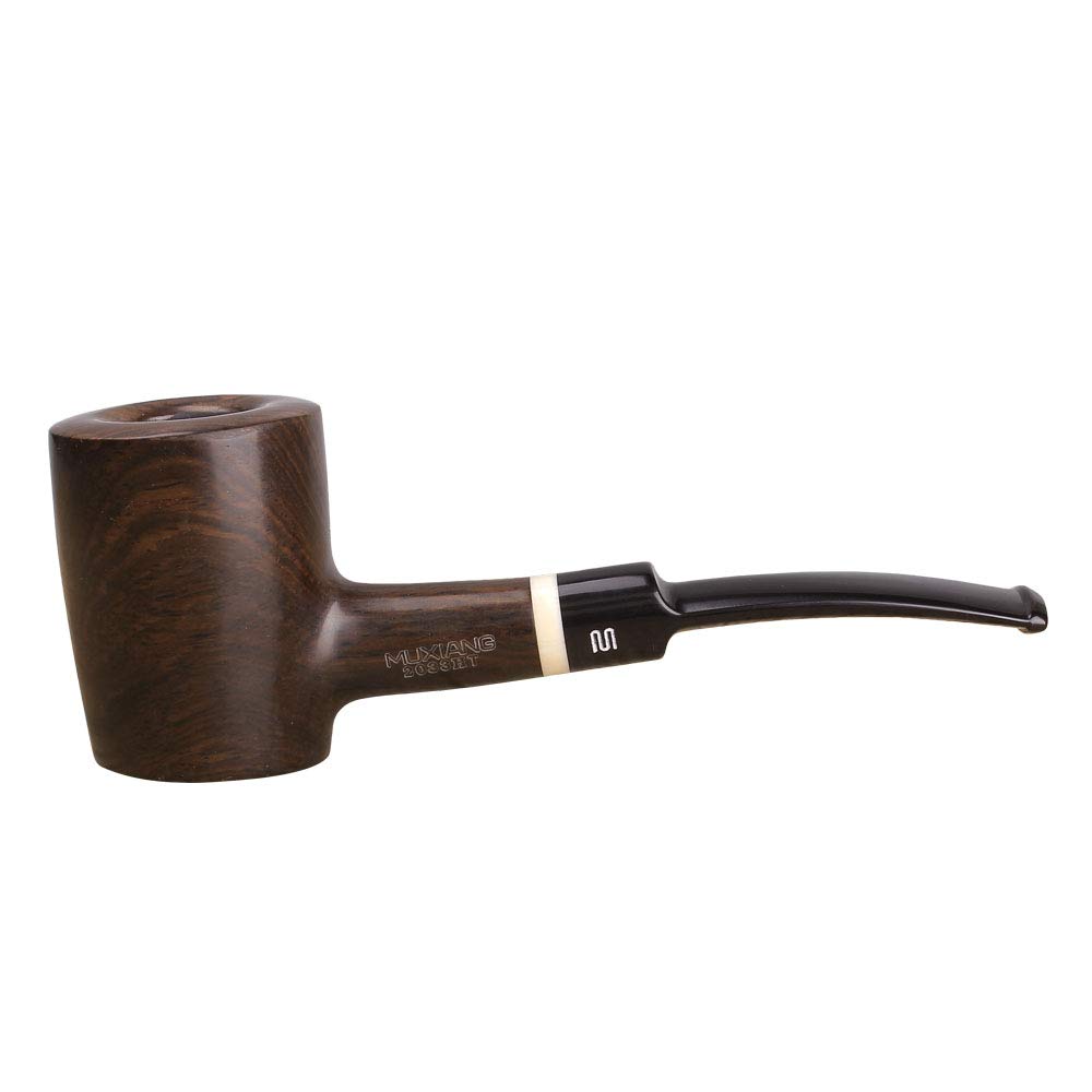 MUXIANG Pork Pipe Ebony Wood Tobacco Pipe Hamper 9mm Filter 10 Cleaning Pipe Tools AC0035