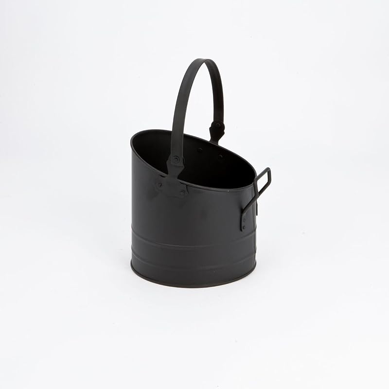 Inglenook Traditional Matt Black Metal Fireplace Scuttle Coal Bucket Holder