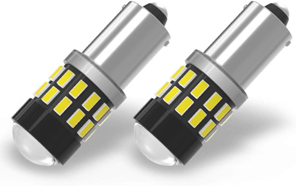 YINTATECH 2x BA9 BA9S 53 57 1895 64111 LED Bulbs White for Side Door Courtesy Lights Map Lights, 12-24V, 400 Lumens 3014 30-EX Chipsets Lens
