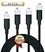 XIANDAN Micro USB Cable,4Pack 3FT 6FT 6FT 10FT Nylon Braided Android Charger USB to Micro USB Charging Charger Cord for Samsung Galaxy S7 Edge/S7/S6/S4/S3,Note 5/4/3 (Navy)