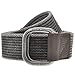 Ayliss Men's Double D-Ring Canvas Belt Genuine Leather Trimming Casual Belt,#2 Black