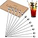 Cocktail Picks Stirrers Toothpicks – (12 Pack / 8 inch) Bloody Mary Skewers Reusable Stainless Steel Cocktail Picks for Martini Drink Skewers and Appetizers Sticks