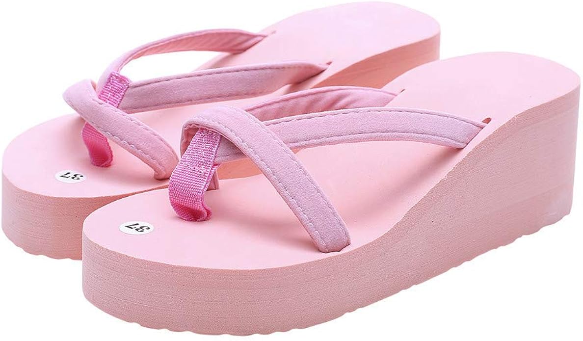 Amazon.com | ï¸ Mealeaf ï¸ Women's Summer Fashion Slipper Flip Flops Beach Wedge Thick Sole Heeled 