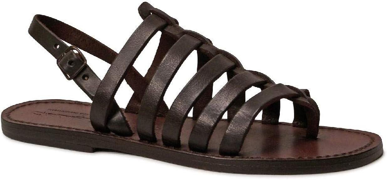 brown leather thong sandals