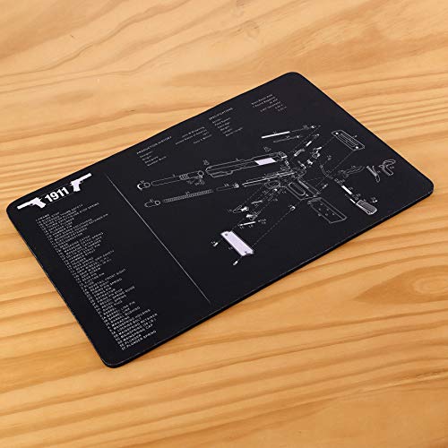 Pinty Handgun Cleaning Mat Detailed Pistol Diagram & Assembly