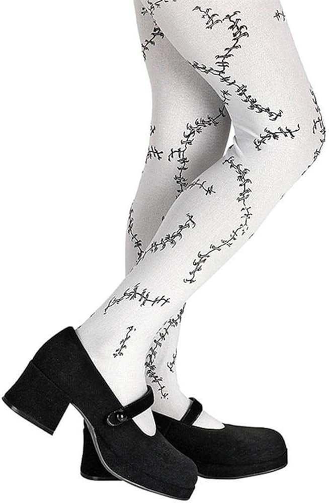 Stitched White Pantyhose Costume Accessory: Clothing
