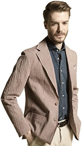 La Catenella Men's Slim Fit Suits Stylish Casual Seersucker Blazer Jacket (Various Colors Available)