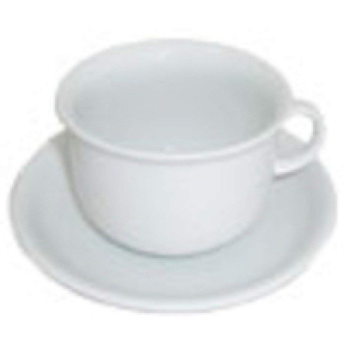 Fsmisc 305091 Cup and Saucer, Porcelain, White, Pack of 6