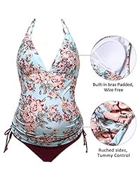 damaes Halter Maternity Tankini Swimsuit Floral Embarazo Plus Size Swimwear