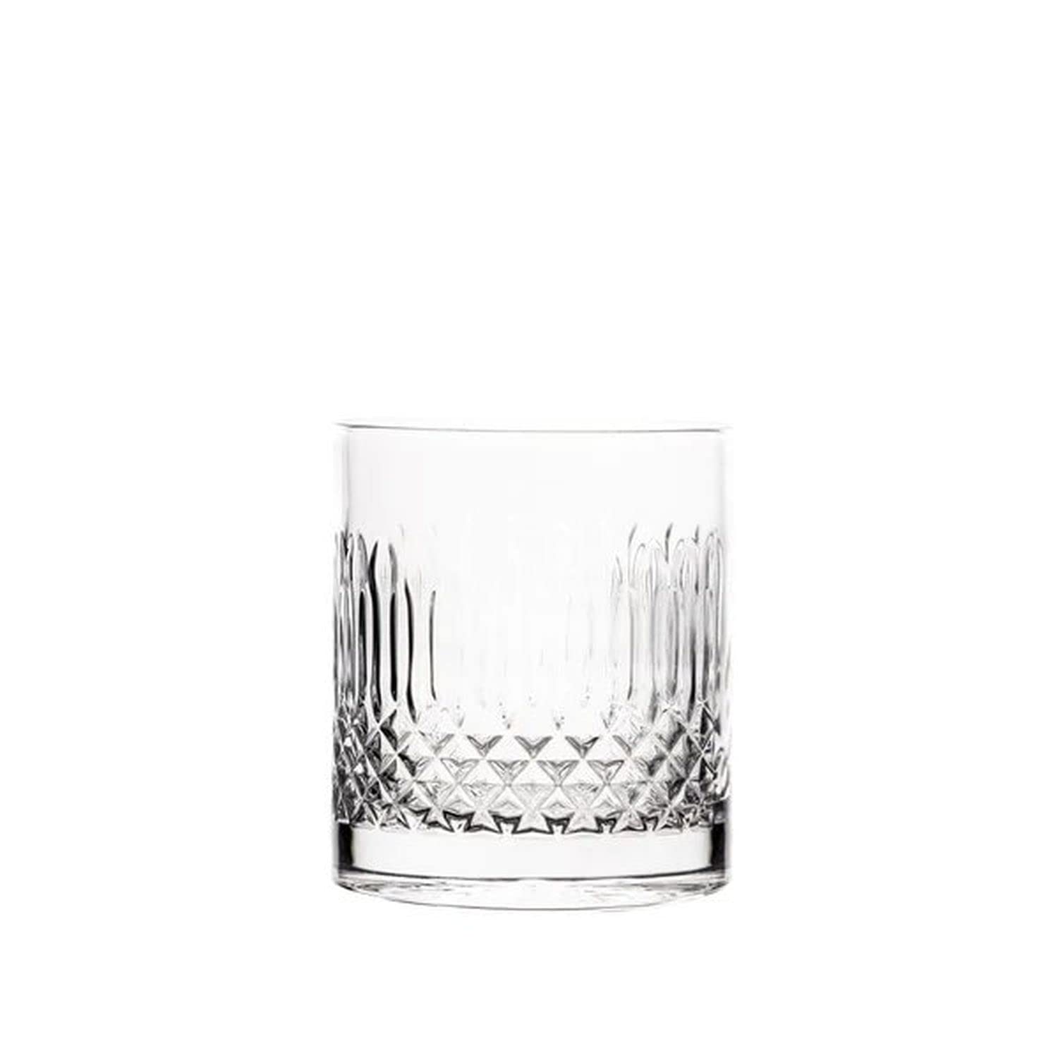 Luigi Bormioli - Diamante - D.O.F / Tumbler Crystal Glasses - Dishwasher Safe - Made in Italy - Set of 4, 380ml, Silver