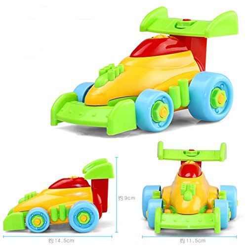 Qiyun Colorful Disassembly Assembly Vehicle Toy with Wrench Screwdriver Novelty Building Block Puzzle Toys Gift for Kids Racing car - Thumbnail 3