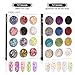 Teenitor 48 Boxes Nail Art Kit Including Nail Art Foil, Nail Art Glass Mirror Foil, Ice Mylar Shell Foil Slice, Japanese Nail Art Line Strips For 3D Nail Art Design 34 Colors