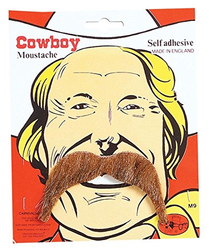 Bristol Novelties Cowboy Moustache Tash Brown