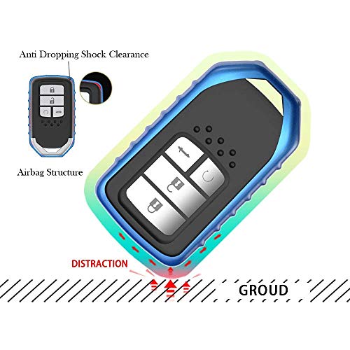 QIAOBA TPU Fall Car Key Soft Plating Protection Shell Case Cover for Honda (Pink)