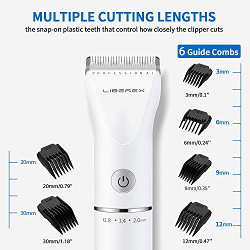 Liberex Cordless Electric Hair Clippers - Professional Rechargeable Hair Cutting Machine for Men Women Kids Baby, Barber Grooming Cutter Kit, Beard Body Trimmer Set, 30 Length, Wireless Charging