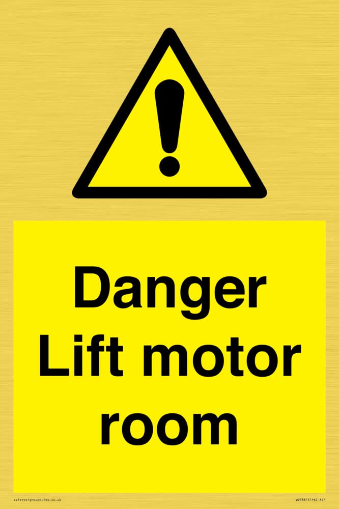 Danger Lift motor room Sign - 200x300mm - A4P