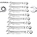 Gunpla 8 Pieces 8-17mm Flexible Head Combination Ratcheting Wrench Spanner Set Metric and SAE