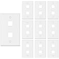 VCE 2 Port Keystone Wall Plate UL Listed (10-Pack), Single Gang Wall Plates for RJ45 Keystone Jack and Modular Inserts, White