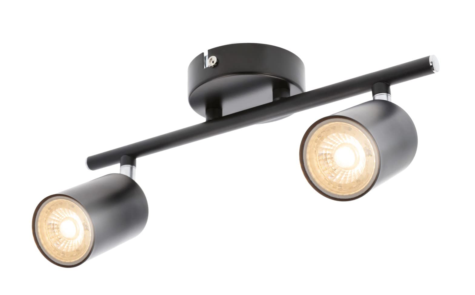 CGC Lighting Modern Contemporary Design Adjustable Heads GU10 Ceiling Spot Lights (Black, Double)