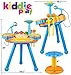 Kiddie Play Electric Toy Drum Set for Kids with Stool, Microphone and Beautiful LED Lights - Tons of Various Functions and Activity - 2 Drumsticks Included