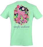 Simply Southern Preppy T-Shirt - Fun Giraffe on Julep with Flowers Large