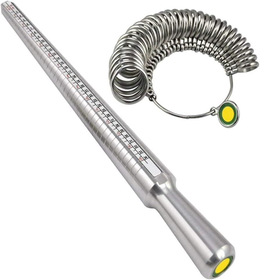 SODIAL(R) Ring Mandrel Sizer Finger Sizing Measuring Stick Metal - Size 1-13, with Ring Sizer Guage Set of 27 Pcs Circle Models