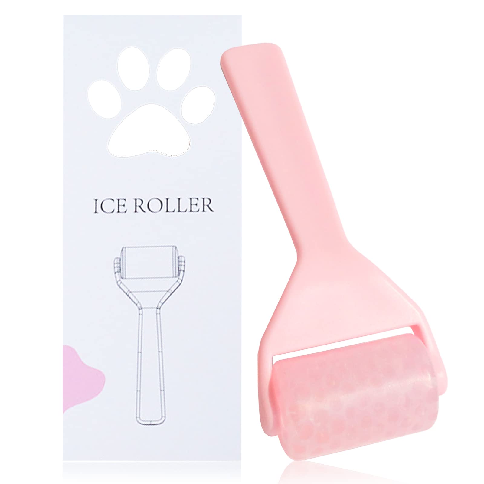 Ice Roller for Face and Eyes, Face Icer Facial Ice Roller Massager Tool for Reduce Puffiness Migraine Relief Brightening Cooling Tightening Reduce Wrinkles Redness Skin Care (Travel Size Pink) (Pink)