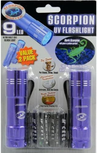 Scorpion UV 9 LED Flashlight, 2 Piece