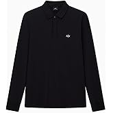 Armani Exchange Mens Slim Fit Long Sleeve Small Logo Polo