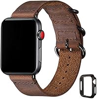 Vintage Leather Bands Compatible with Apple Watch Band 38mm 40mm 42mm 44mm,Genuine Leather Retro Strap Compatible for Men...
