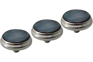 JIAYOUY Liyafy 3Pcs Trumpet Valve Finger Buttons Musical Instruments Accessories Silver with Black Shell Inlay
