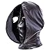 Leather Bondage Mask, Black Full Face Breathable Restraint Head Hood, Sex Toys, for Unisex Adults Couples, BDSM/LGBT Halloween Masquerade Mask