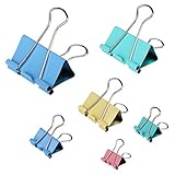 AshopZ 120 Piece Multi-Colored Assorted Metal Binder Clips for Document Organization