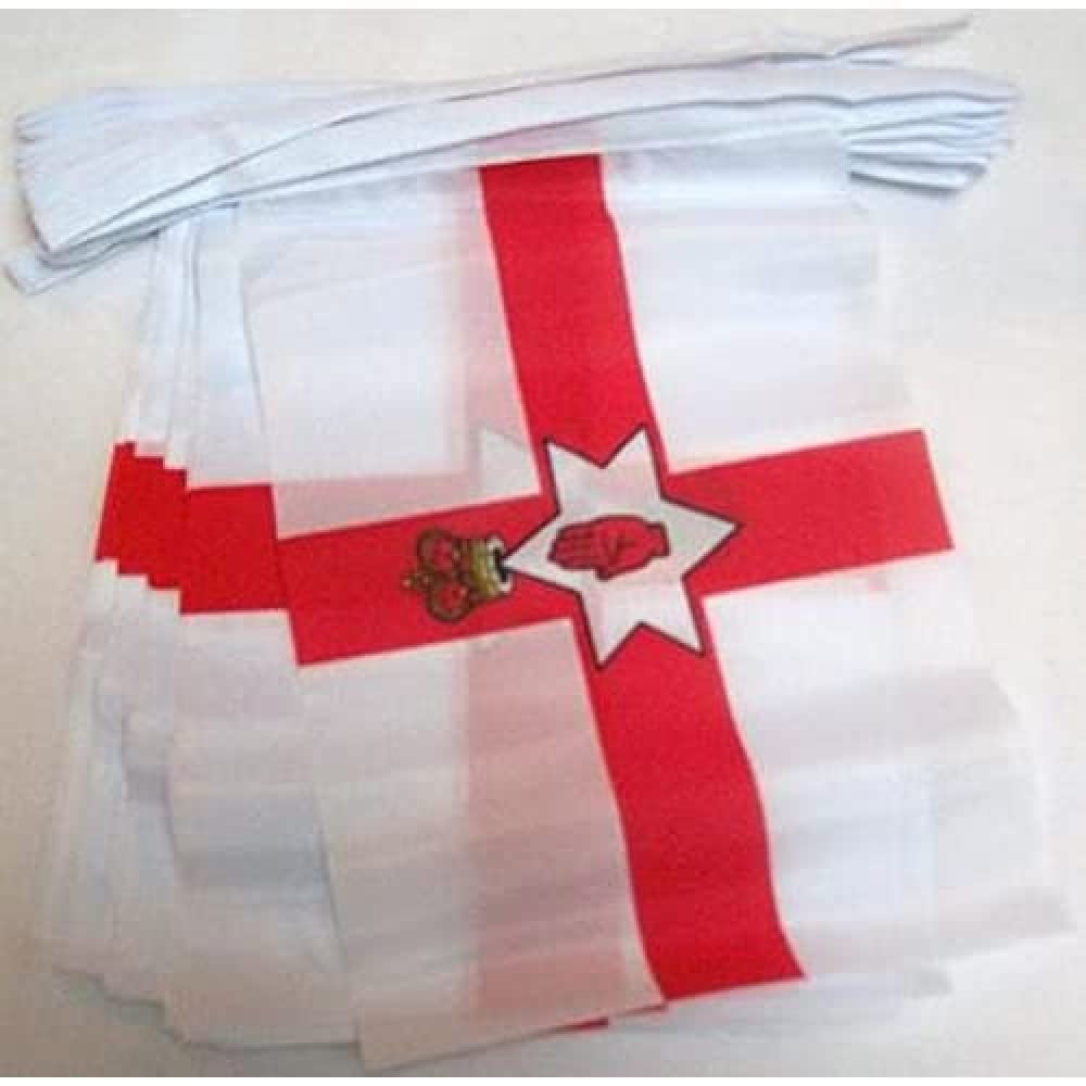 AZ FLAG Northern Ireland Bunting Flag, 20 Ft Garland with 20 Small Irish Flags 8'' x 6'', 100% Polyester String Pennant, 6 meters — image 1