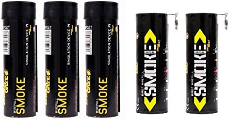 Photo Smoke Effect (5-Pack, 3 Regular and 2 Twin-Vented Burst) (Yellow)
