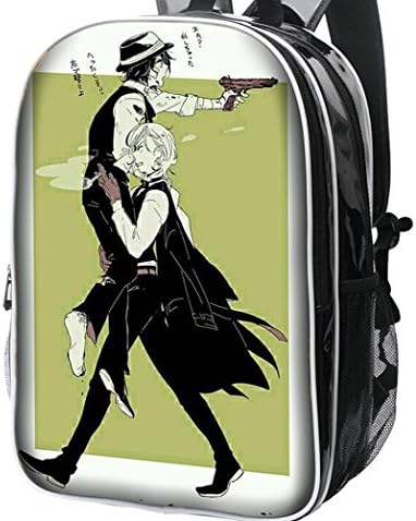 Anime Bungo Stray Dogs Cosplay PU Backpack Casual Bag Daypack Rucksack School Bag (E)