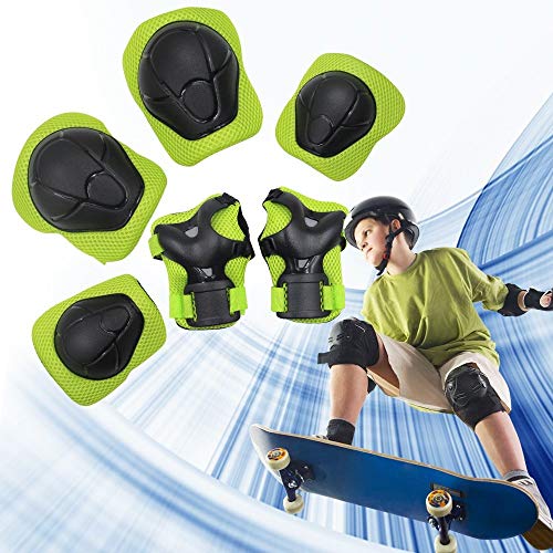 BLAU GRUN Sports Protective Gear Set for Kids 2-8 Years Knee Pad Elbow Pads with Wrist Guards Support Safety Safeguard Equipment 3 in 1 for Skating Cycling Rollerblading Scooter Bike - Thumbnail 6