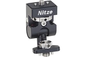Nitze Field Monitor Mount (3/8" ARRI Locating Pins to Retractable 1/4" Locating Pins), Swivel and Tilt Adjustable Low Profile Monitor Holder - N54-G4