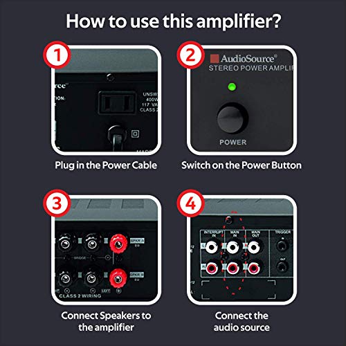 AudioSource Analog Amplifier, Stereo Power A Amplifier AMP100VS for