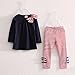 Asherangel 2pcs Baby Girls Bowknot T-shirt Top+pants Leggings Trousers Outfit Navy 6T