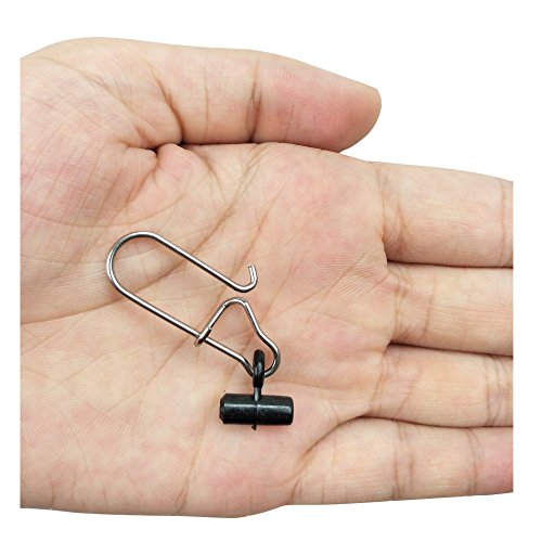 ICE SEA 25-50pcs Fishing Line Sinker Slide with Duo-Lock Snap Blue High-Strength Sinker Slider Stainless Steel Snap Kit (Black, 25pcs)
