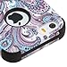 Wydan Compatible Case for iPhone 5 SE 5S - TUFF Hybrid Hard Shockproof Case Protective Heavy Duty Impact Skin Cover - Paisley for Apple