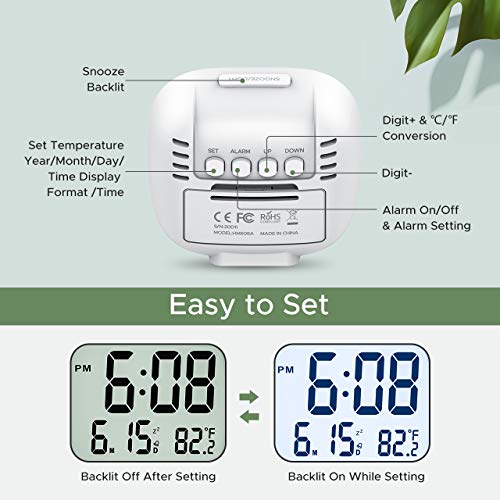 Mpow Travel Alarm Clock, Digital Clock with Snooze, Backlit